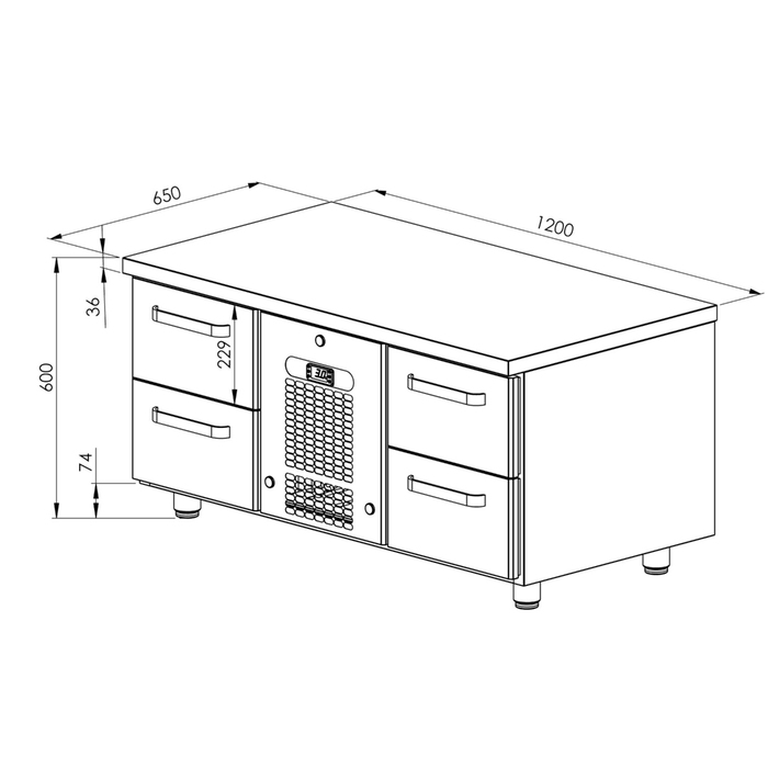 Grillkylbänk VLG 1204 | 4 lådor (2)